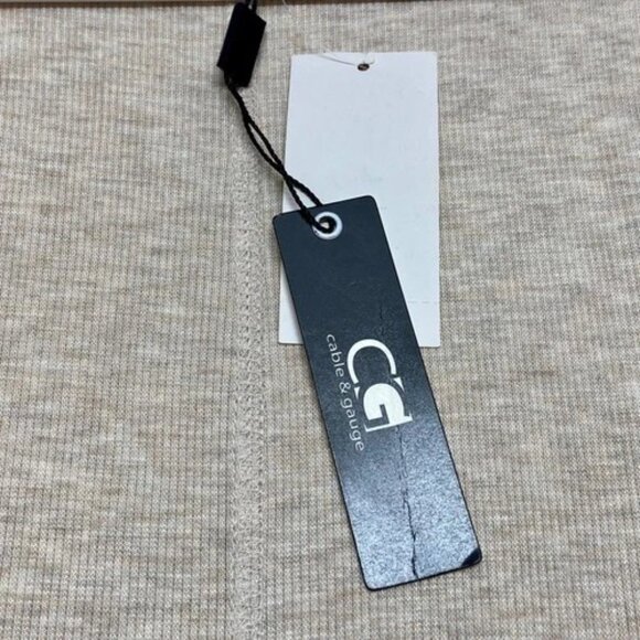 Cable & Gauge Sleeveless Cardigan Women's Medium Oatmeal Heather Open Front NWT - Picture 10 of 12